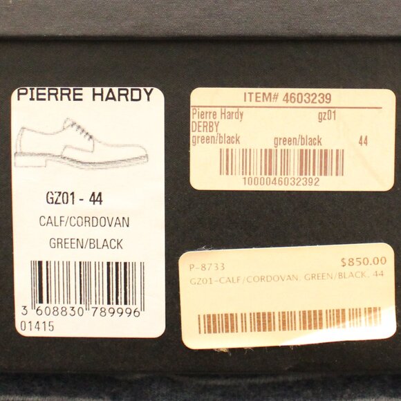 Pierre Hardy Black Calf and Olive Cordovan Leather Oxfords main image 11